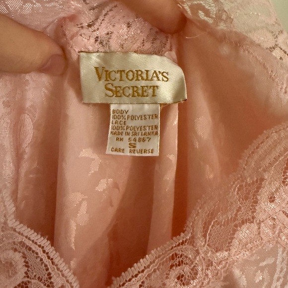 Vintage Victoria Secret Pink Lace Slip Dress - Picture 3 of 4